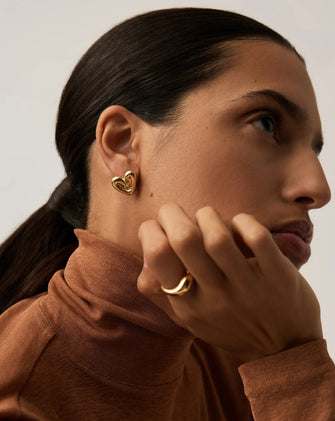 Puffy Heart Stud Earrings