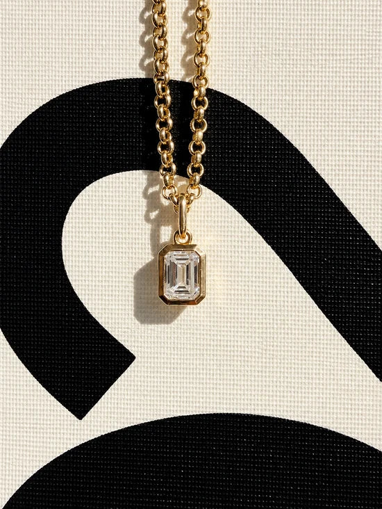 Radiant-cut Diamond Pendant