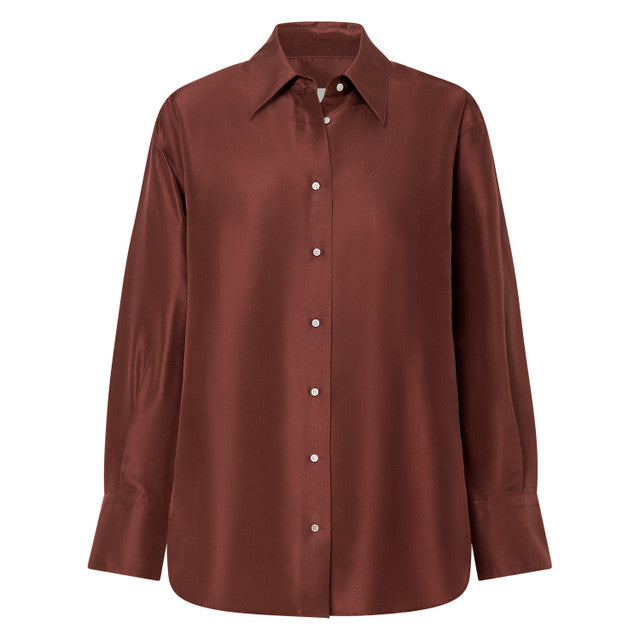 Long Sleeve Silk Shirt Barn Red