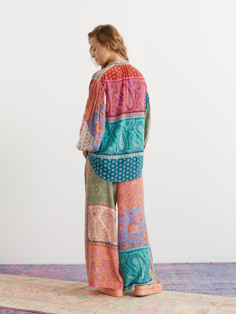 Kaleido Silk Smock Shirt