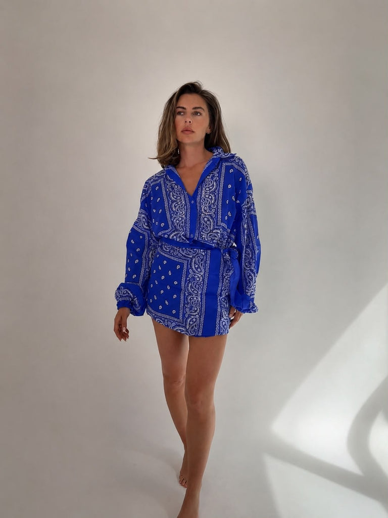 Bandana Shirt Royal Blue