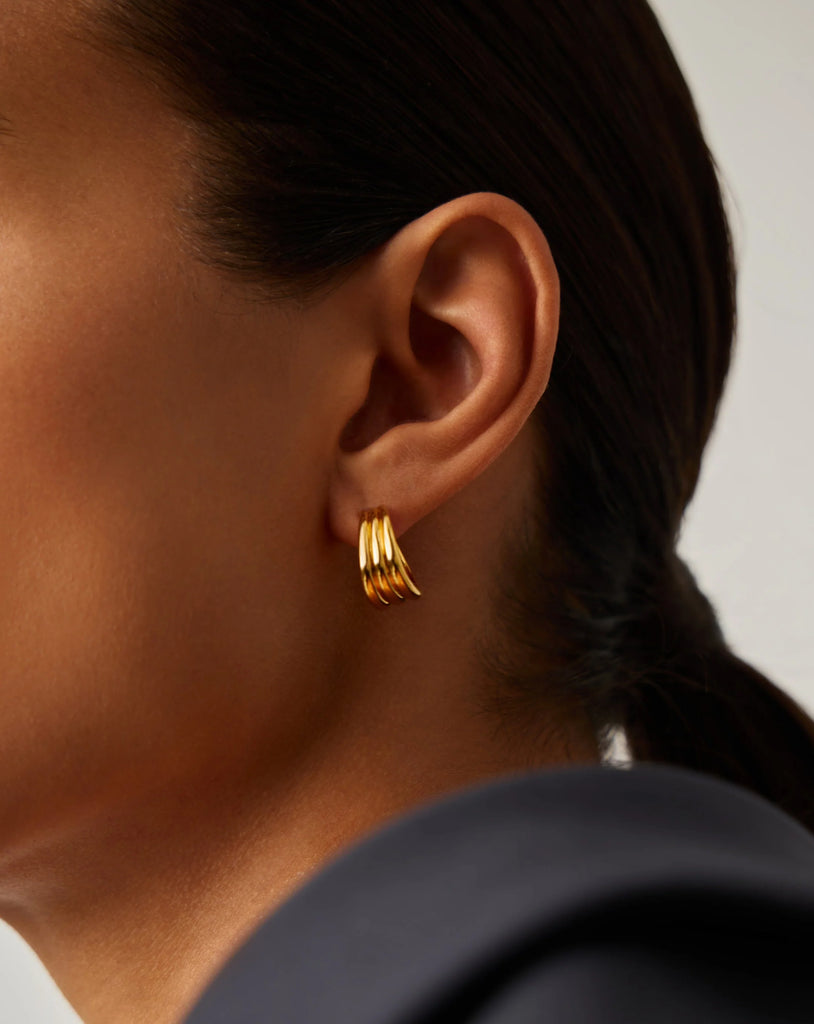 Savi Triple Ridge Hoop Earrings
