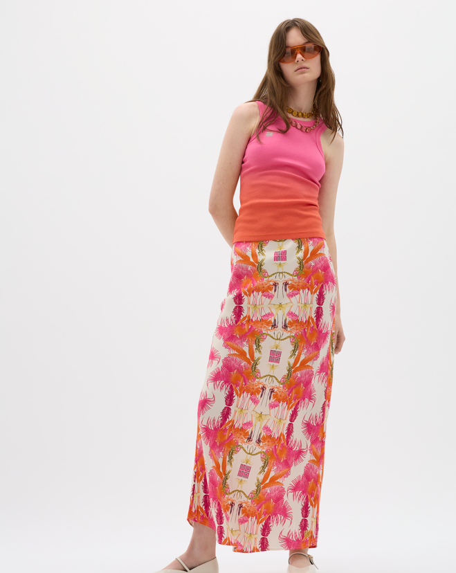 Illustrated Maxi Skirt