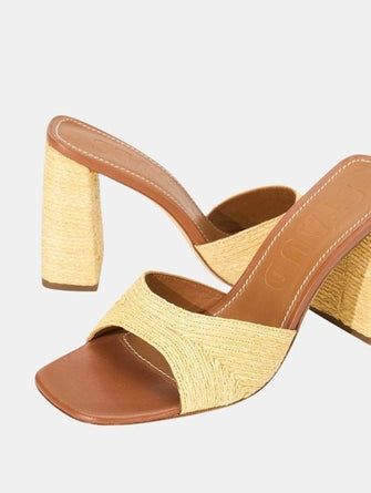 Sloane Heel Natural Raffia