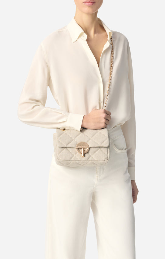 Moon Bag Medium Quilted Sand