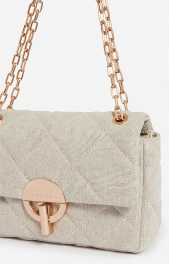 Moon Bag Medium Quilted Sand