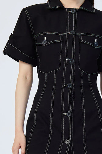 Sully Button Front Mini Dress