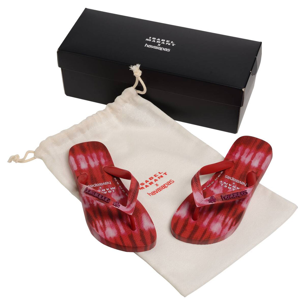 HAVAIANAS X ISABEL MARANT Pink Red Tie Dye Thong