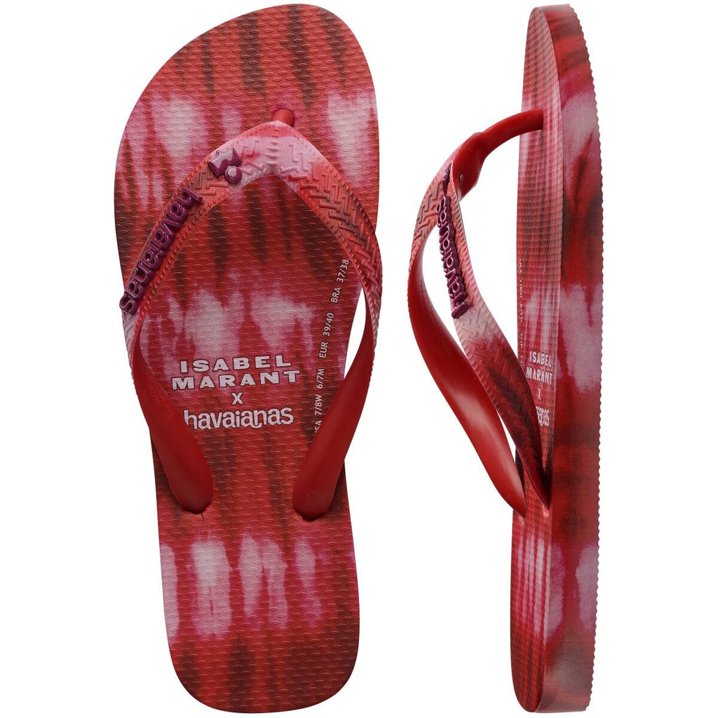 HAVAIANAS X ISABEL MARANT Pink Red Tie Dye Thong