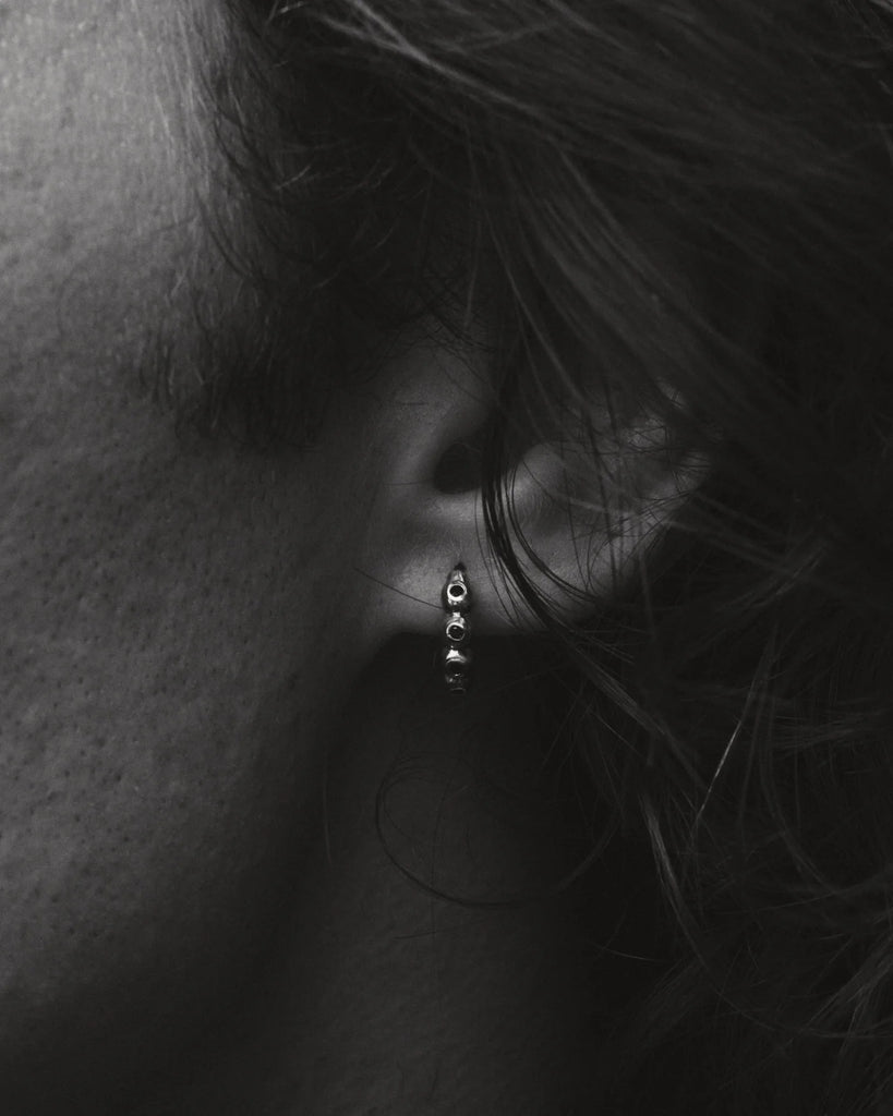 Ayana Huggies Topaz Silver