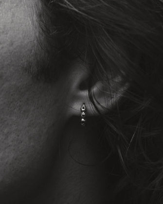 Ayana Huggies Topaz Silver