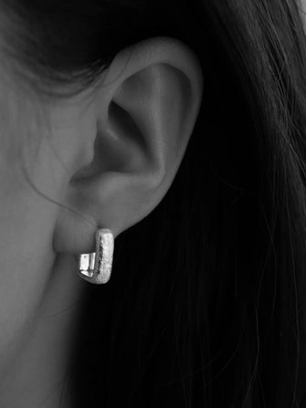 Alida Square Hoops Silver