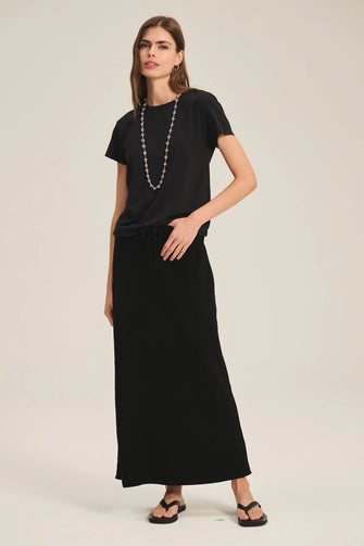 Tia Short Sleeve Jersey Tee Black