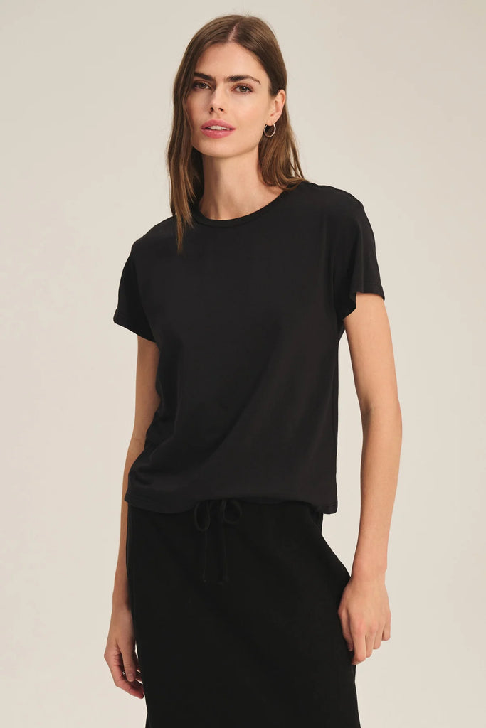 Tia Short Sleeve Jersey Tee Black