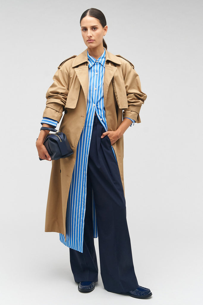 Stripe Poplin Shirt Dress