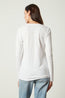 Velvet Originals Blaire V Neck Long Sleeve Tee White