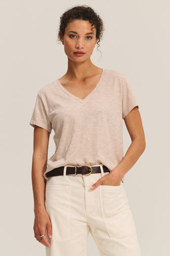 Elisha Originals V Neck Tee Sesame
