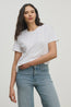 Leigh Vintage Cotton O Neck Tee White