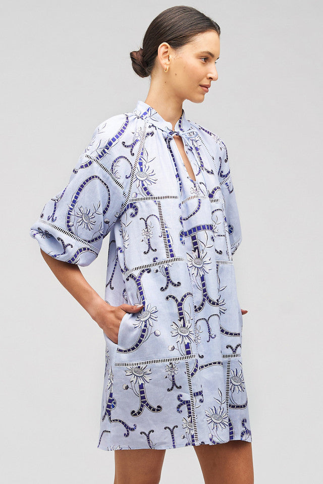 Lace Front Smock Dress