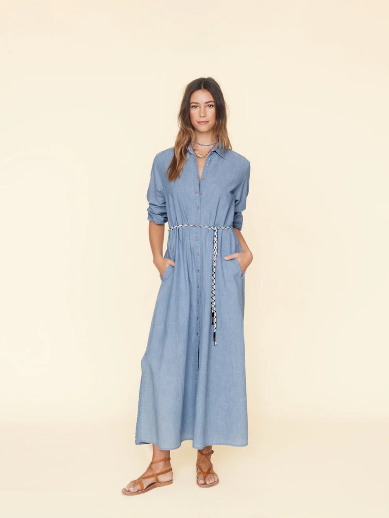 Boden Dress Dusty Blue Chambray