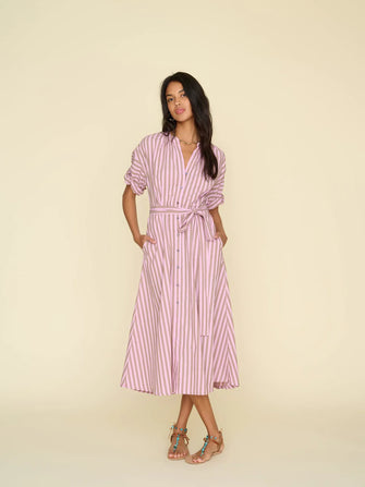 Liora Dress Fig Stripe
