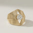 Yasmine Fluted Diamond Ring 10K Solid Yellow Gold size 4