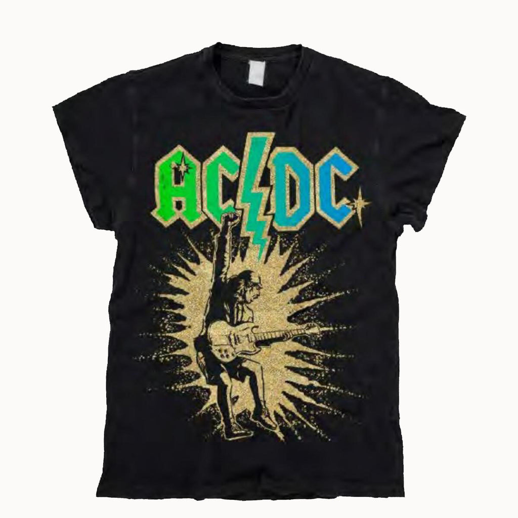 ACDC Green Blue Glitter Tee