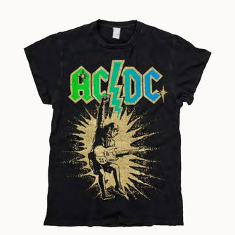 ACDC Green Blue Glitter Tee