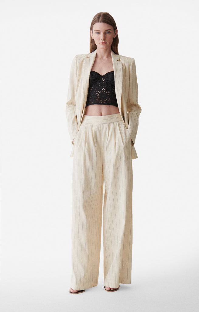 Nunes Pant White Blue Stripe