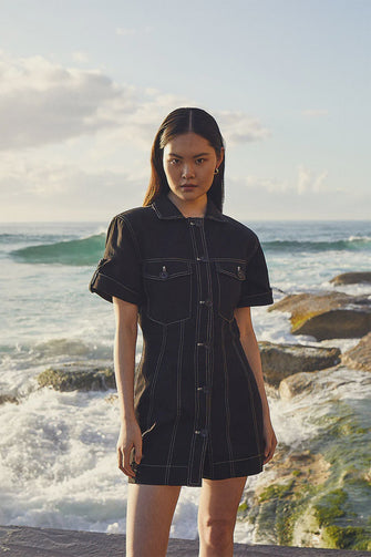 Sully Button Front Mini Dress