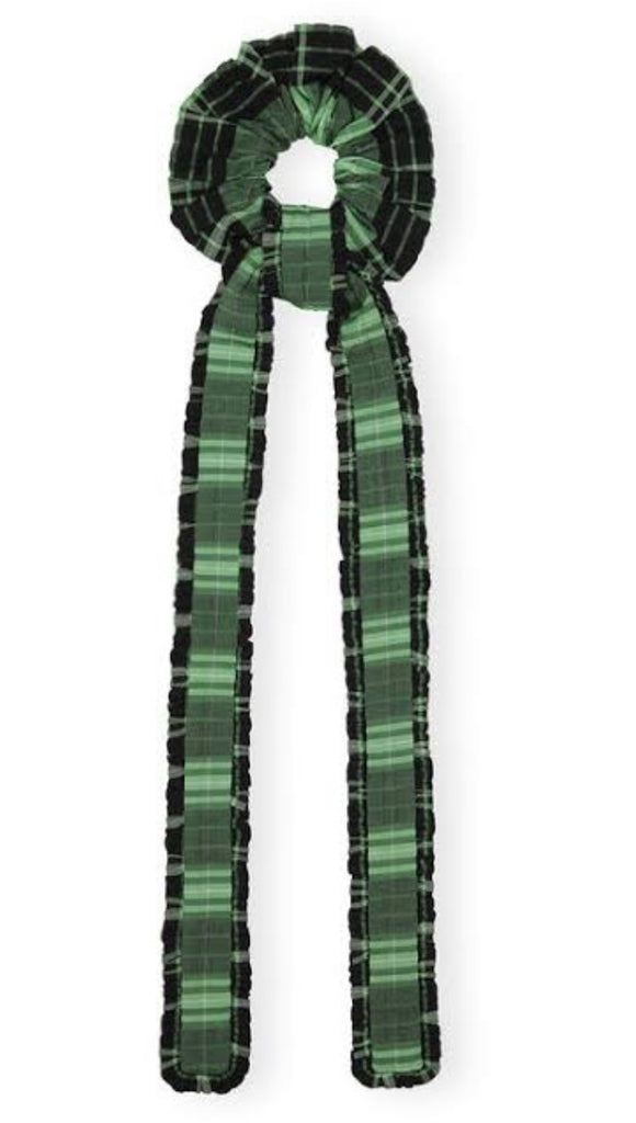 Seersucker Check Frill Scrunchie
