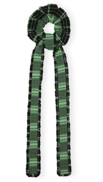 Seersucker Check Frill Scrunchie
