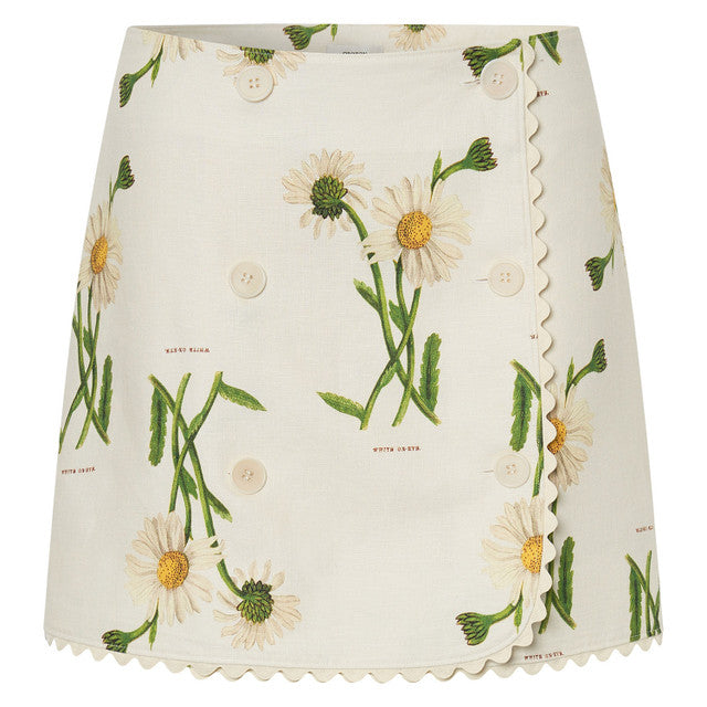Field Daisy Linen Wrap Skirt