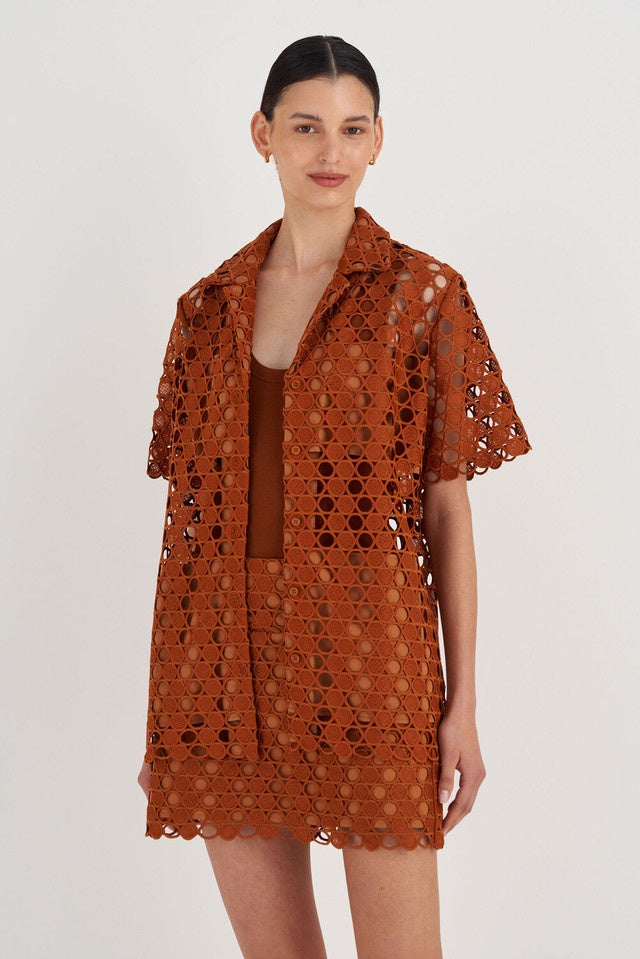 Short Sleeve Lace Over Shirt