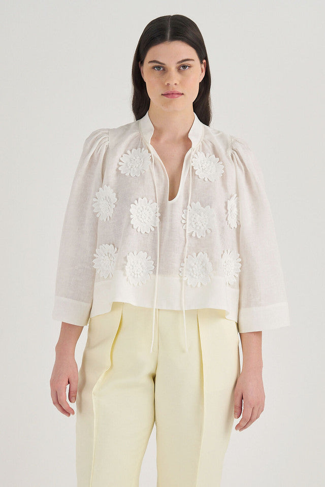 Lace Poppy Detail Shirt