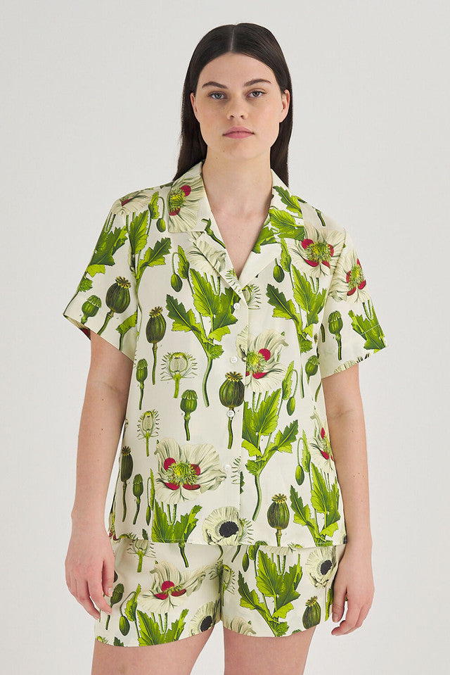 Garden Poppy Camp Shirt