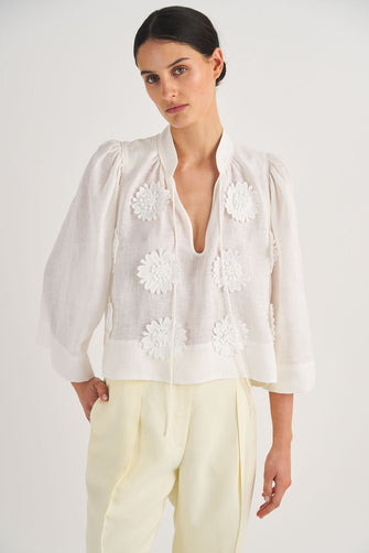 Lace Poppy Detail Shirt