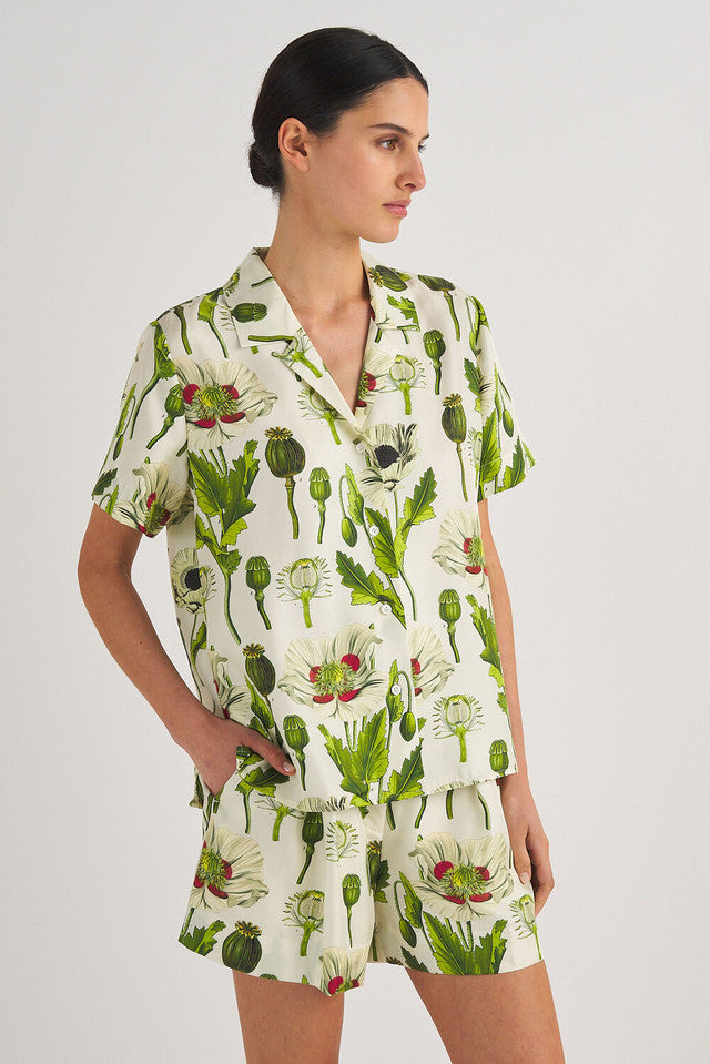Garden Poppy Camp Shirt