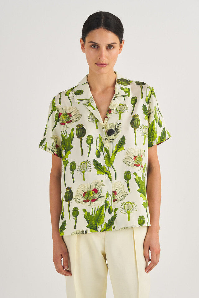 Garden Poppy Camp Shirt