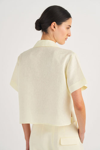 Crop Lace Poppy Camp Shirt