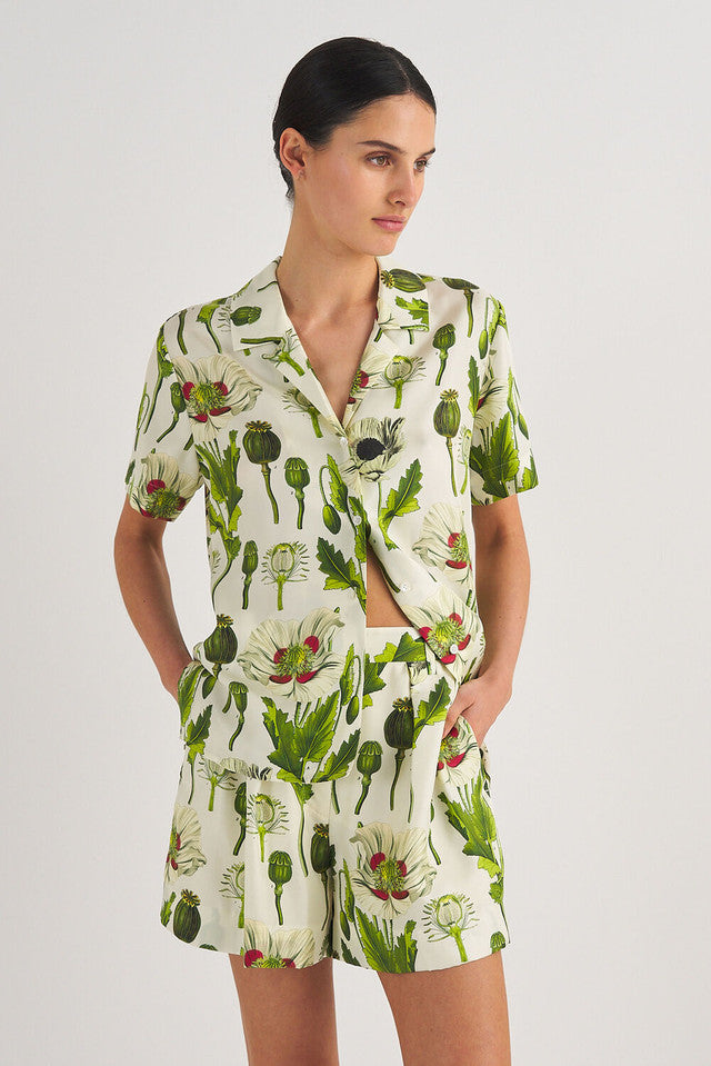 Garden Poppy Print Short