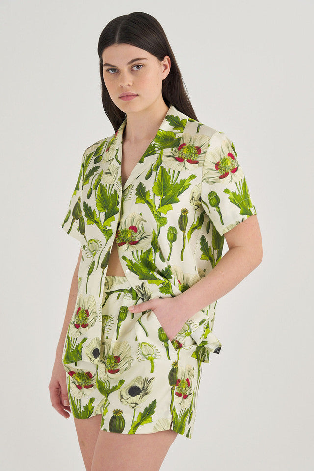 Garden Poppy Print Short