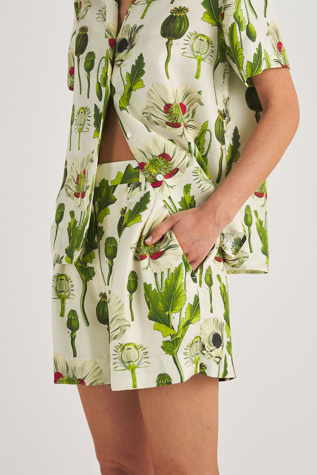 Garden Poppy Print Short