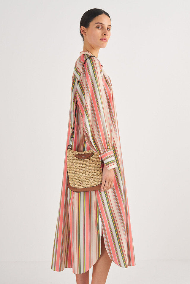 Haskin Texture Small Hobo Bag Brandy