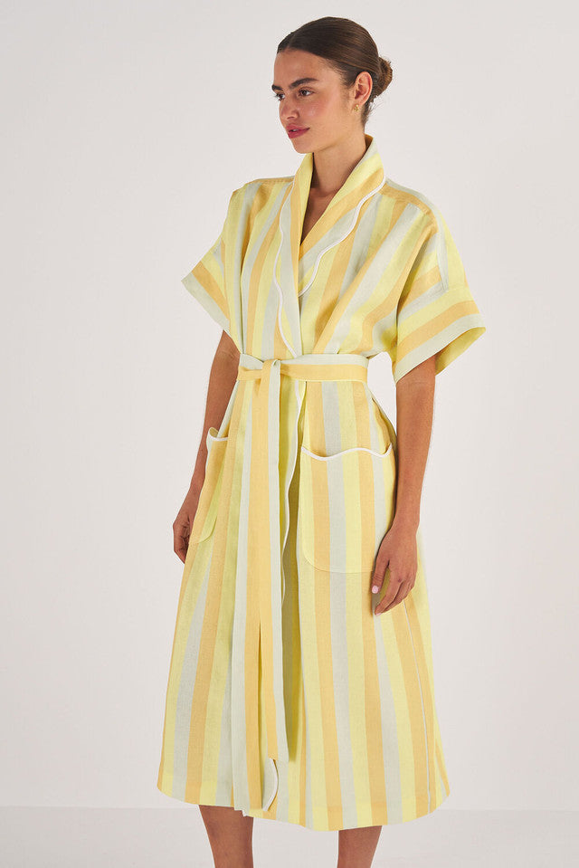 Long Stripe Robe Marigold