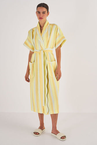 Long Stripe Robe Marigold