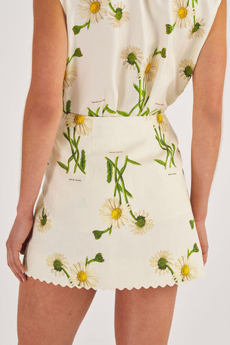Field Daisy Linen Wrap Skirt