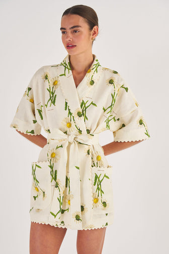 Field Daisy Print Robe