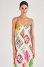 Ticket Print Slip Dress