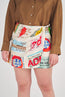Ticket Print Mini Skirt